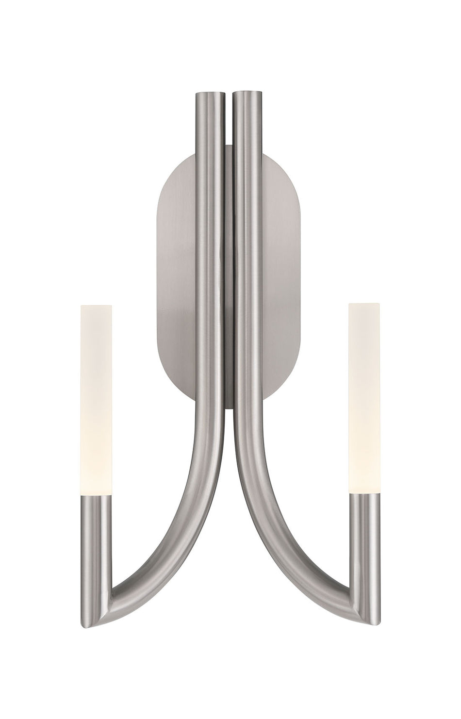 Eurofase Olette 17" 2-Light LED Wall Sconce, Brushed Nickel with Frosted Acrylic, front view