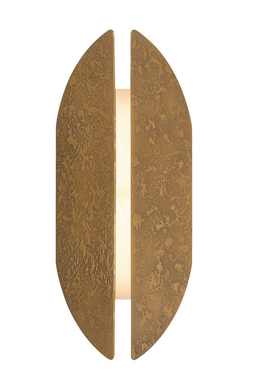 Eurofase Inntra 14" LED Outdoor Wall Light, Damascus Brass, front view