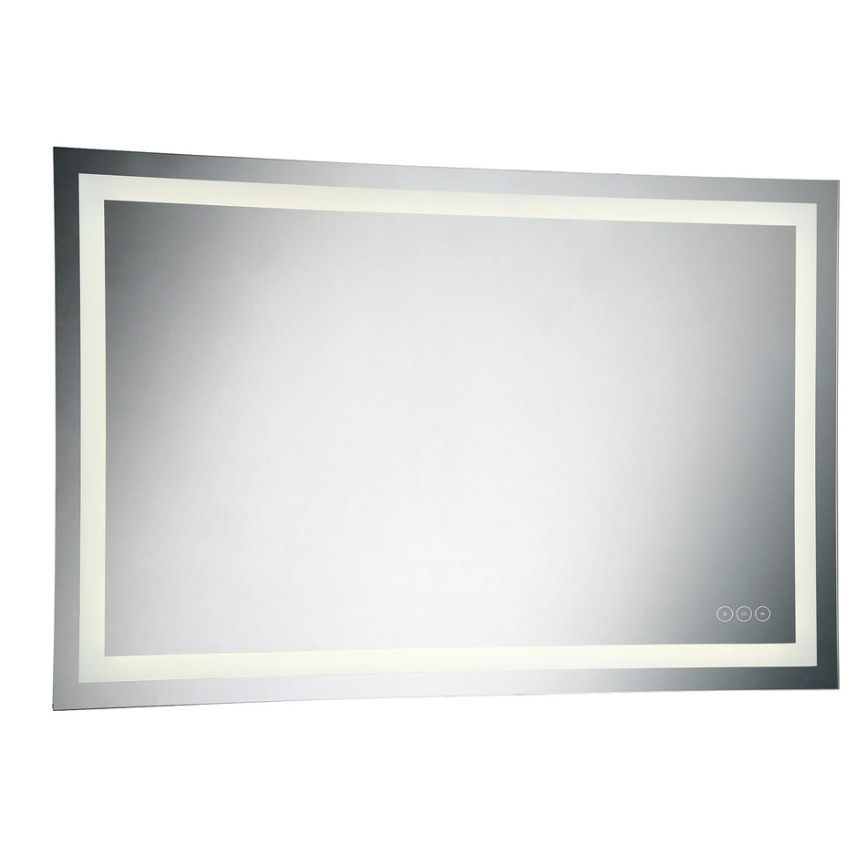 Eurofase Aspen 36" x 55" LED Mirror, Anodized Silver, front view