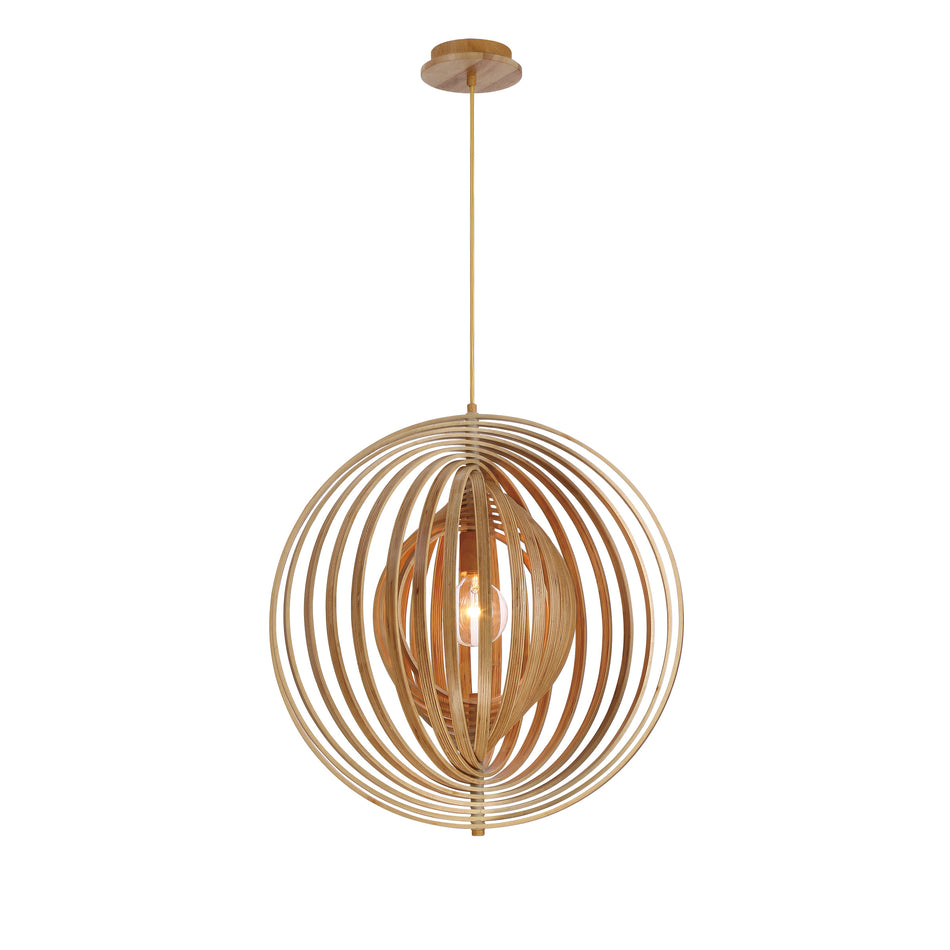 Eurofase Abruzzo 24" Pendant, Wood, front view