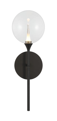 Eurofase Iissa 19" LED Wall Sconce, Matte Black with Clear Glass, front view