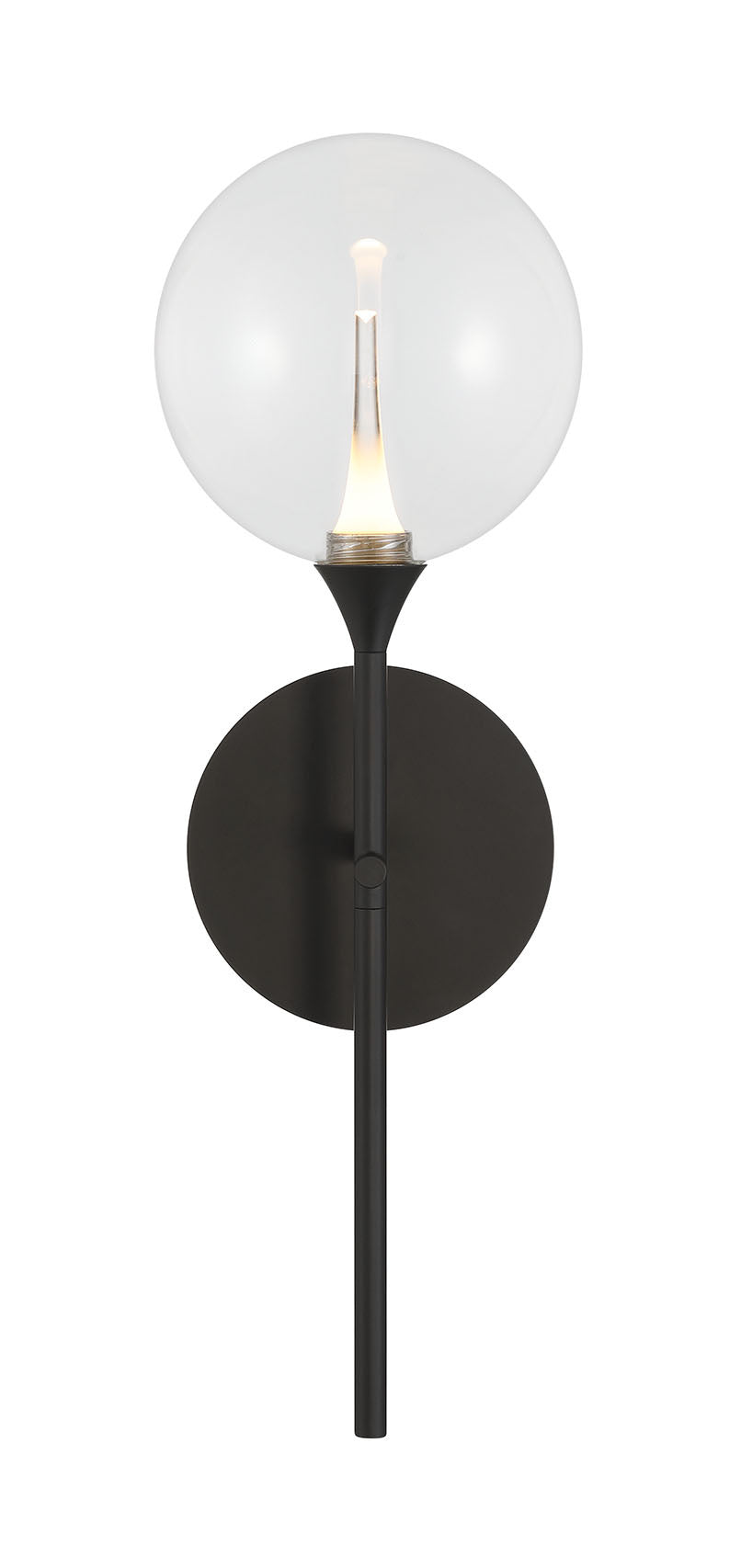 Eurofase Iissa 19" LED Wall Sconce, Matte Black with Clear Glass, front view