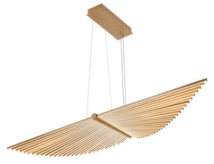 Eurofase Seraph 59" LED Chandelier, Matte Gold, front view