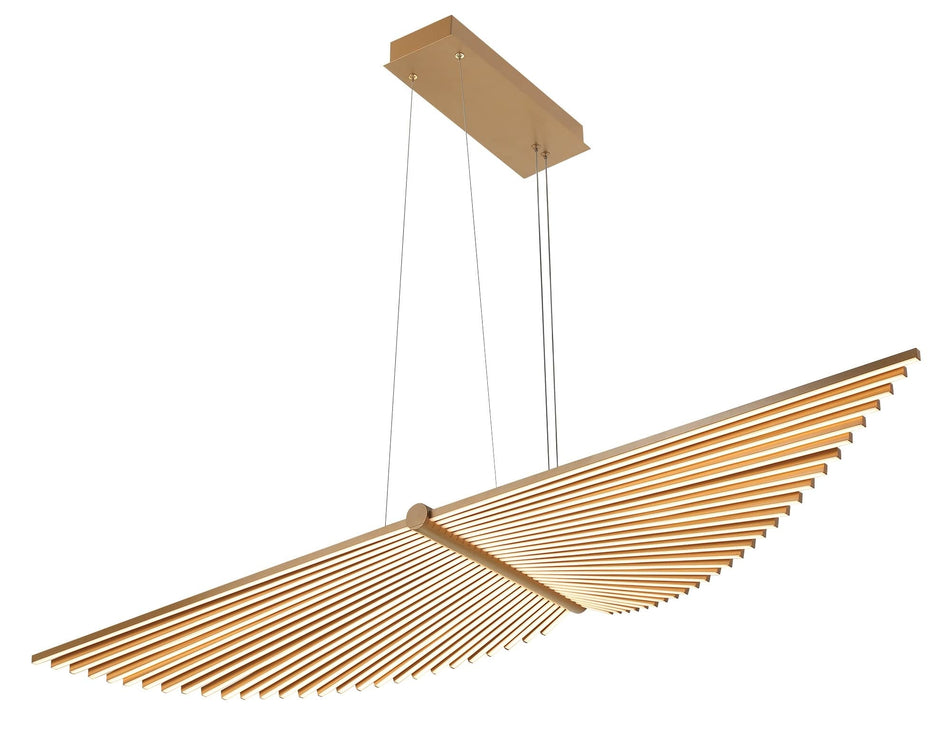 Eurofase Seraph 59" LED Chandelier, Matte Gold, front view