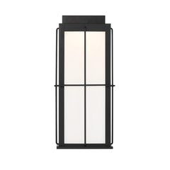 Eurofase Bensa 20" LED Outdoor Wall Light, Matte Black with White Glass, front view