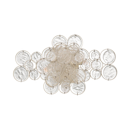 Eurofase Trento 18" 2-Light Wall Sconce, Matte Silver with Clear Glass, front view