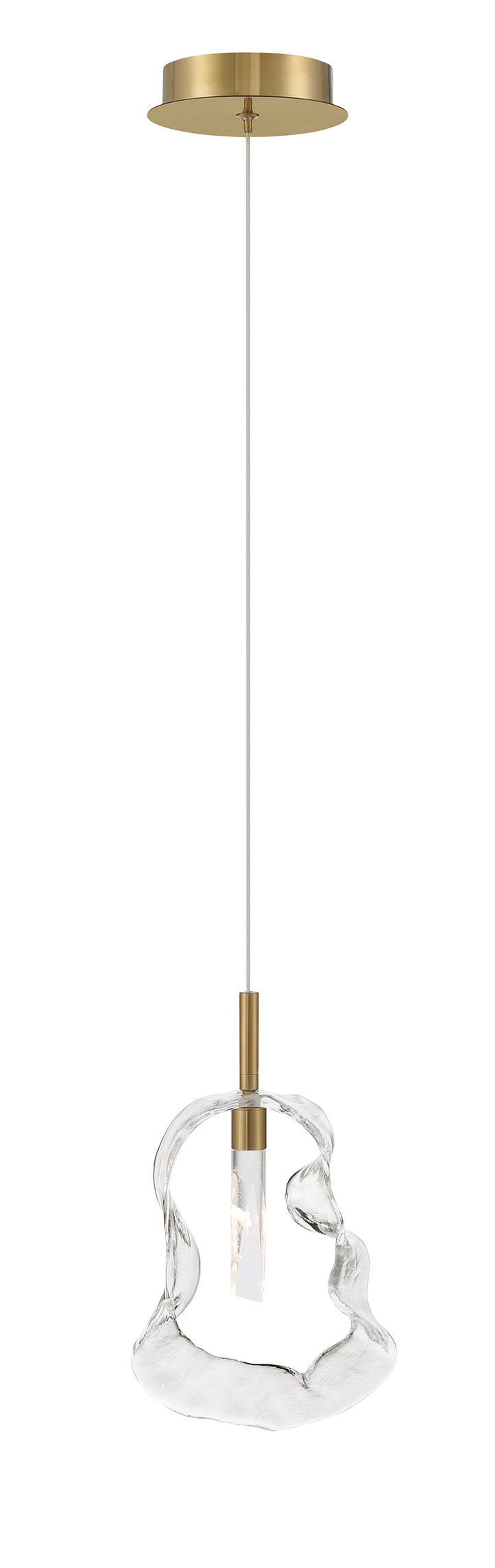 Eurofase Norah 13" Pendant, Gold with Clear Glass, front view
