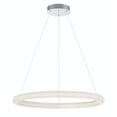 Eurofase Sassi 36" LED Chandelier, Chrome, front view