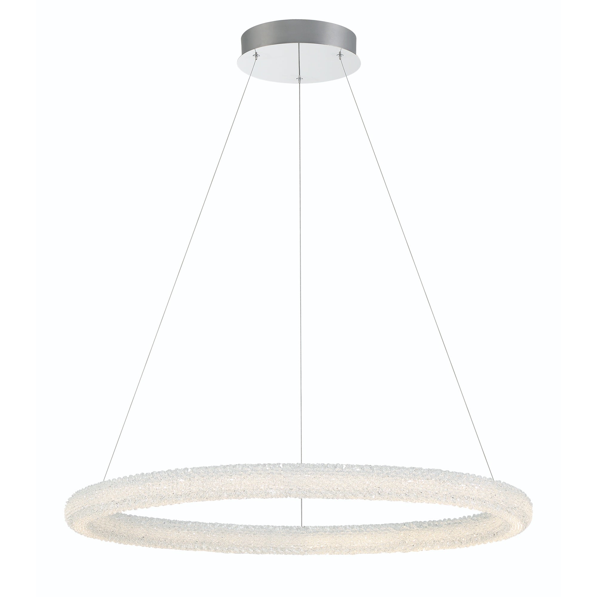 Eurofase Sassi 36" LED Chandelier, Chrome, front view