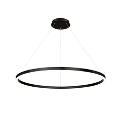 Eurofase Spunto 47" LED Chandelier, Matte Black with White Glass, front view