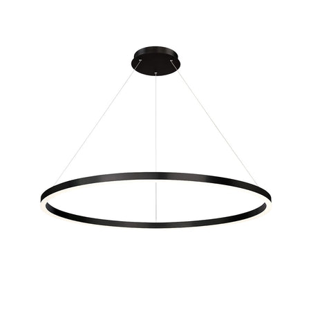 Eurofase Spunto 47" LED Chandelier, Matte Black with White Glass, front view