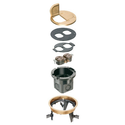 Arlington Brass Drop-In Floor Box Kit with Grounding Clip