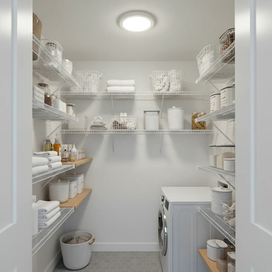 FM1-5-5CCT - 5" Super Slim LED Flush Mount - Features clippable trims and selectable color temperature (CCT) for a sleek, customizable lighting solution.