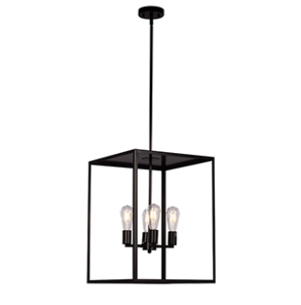 926754BK 4 Lamp Pendant Black with 6",12" & 18" Ext. Rods and Swivel - Maple Electric Supply 