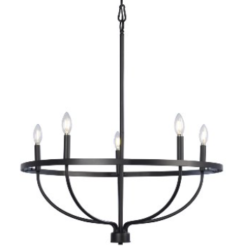 825813BK 5 Lamp Chandelier Black - Maple Electric Supply 