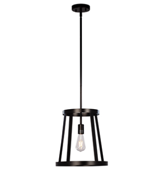 926744BK 1 Lamp Pendant BlacK with 6",12" & 18" Ext. Rods and Swivel - Maple Electric Supply 