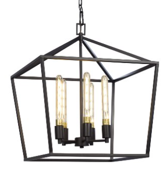 825793BK 5 Lamp Chandelier Black - Maple Electric Supply 