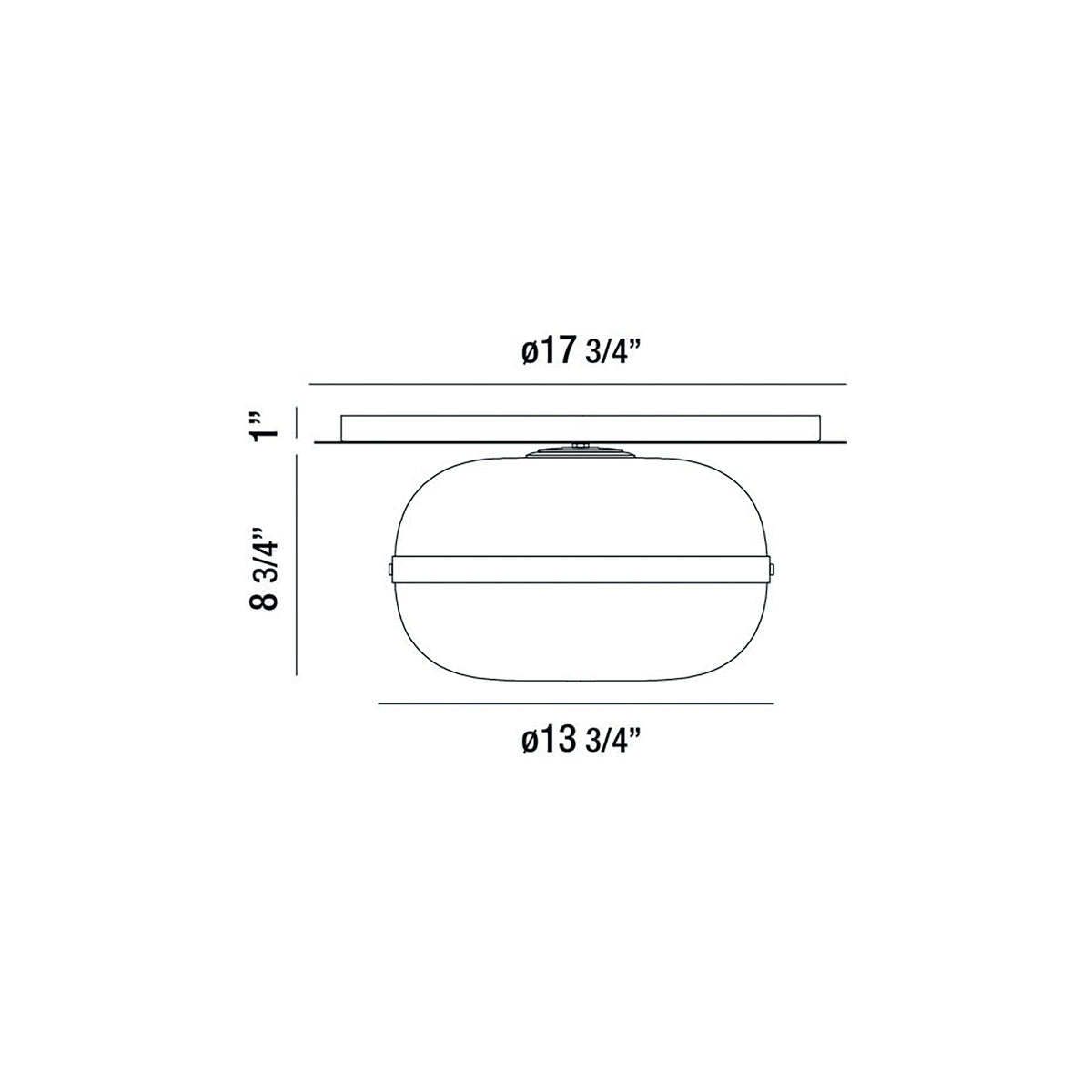 Nottingham flush mount dimension drawing