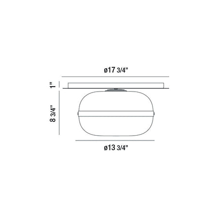 Nottingham flush mount dimension drawing