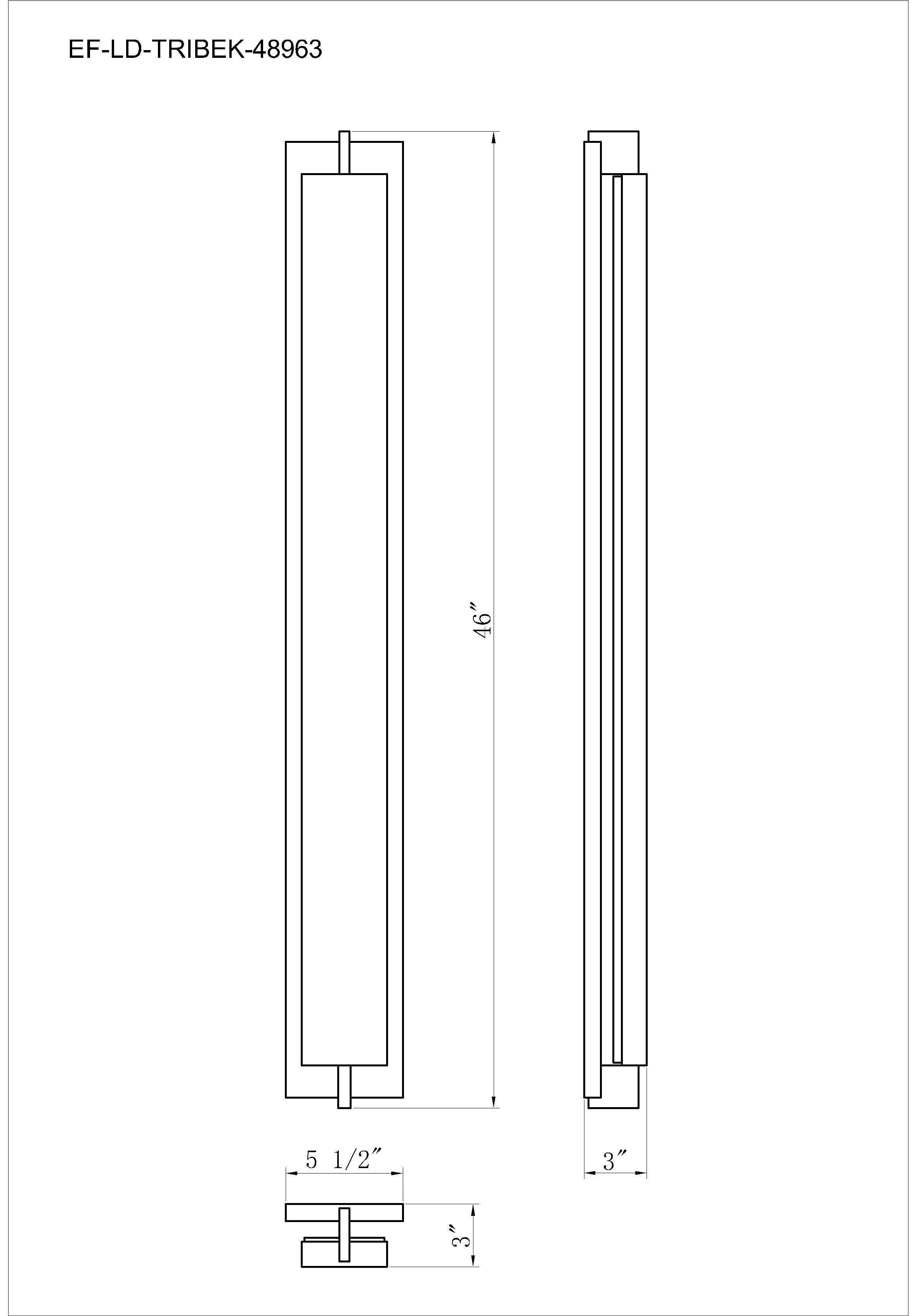 Tribek outdoor light dimension drawing