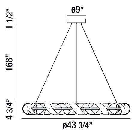 Banderia chandelier dimension drawing