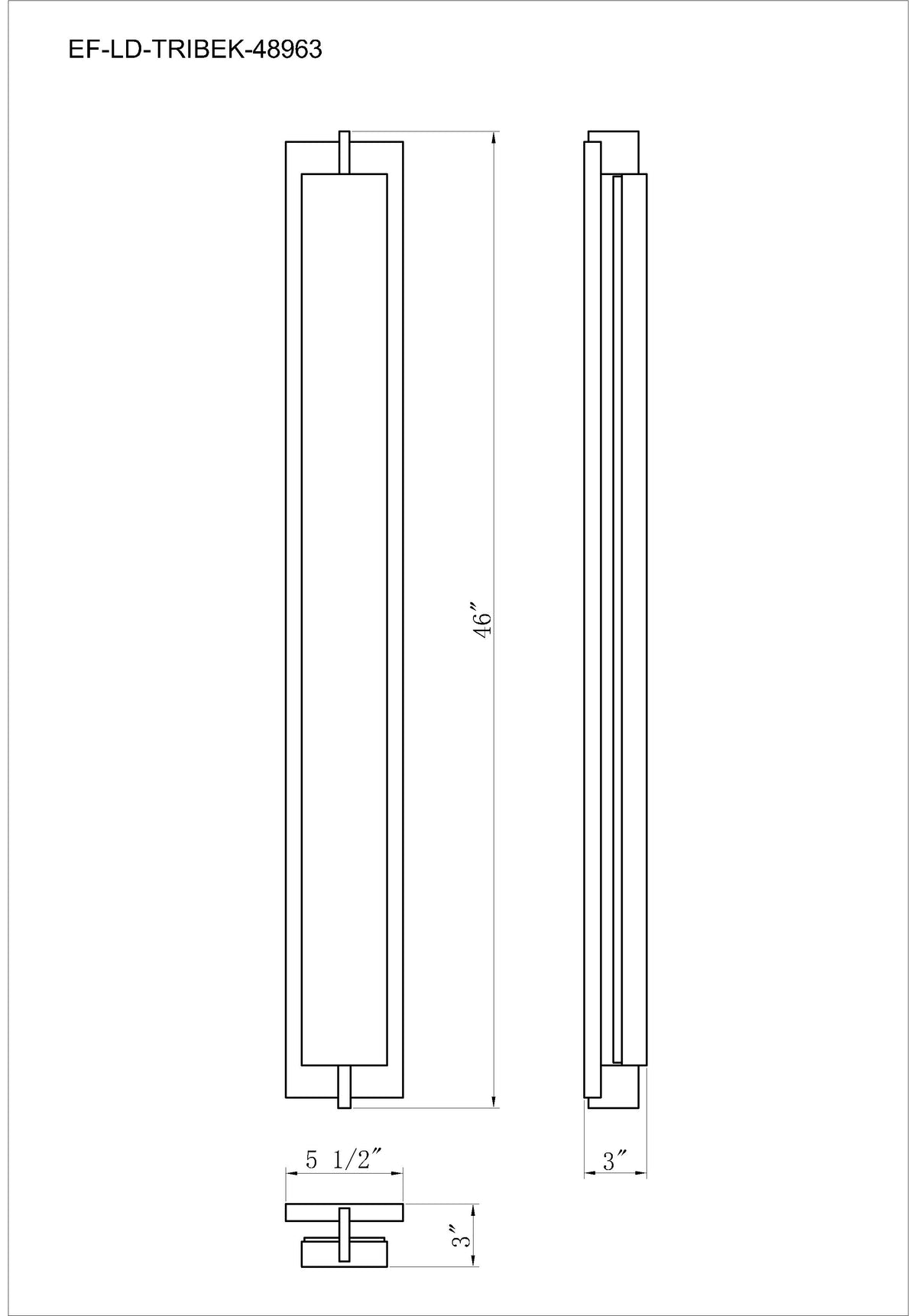 Tribek outdoor light dimension drawing