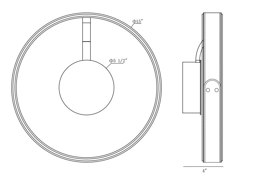 Verdura flush mount dimension drawing