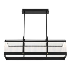 Eurofase Tye 41.25" LED Chandelier, Matte Black with Clear Acrylic, front view