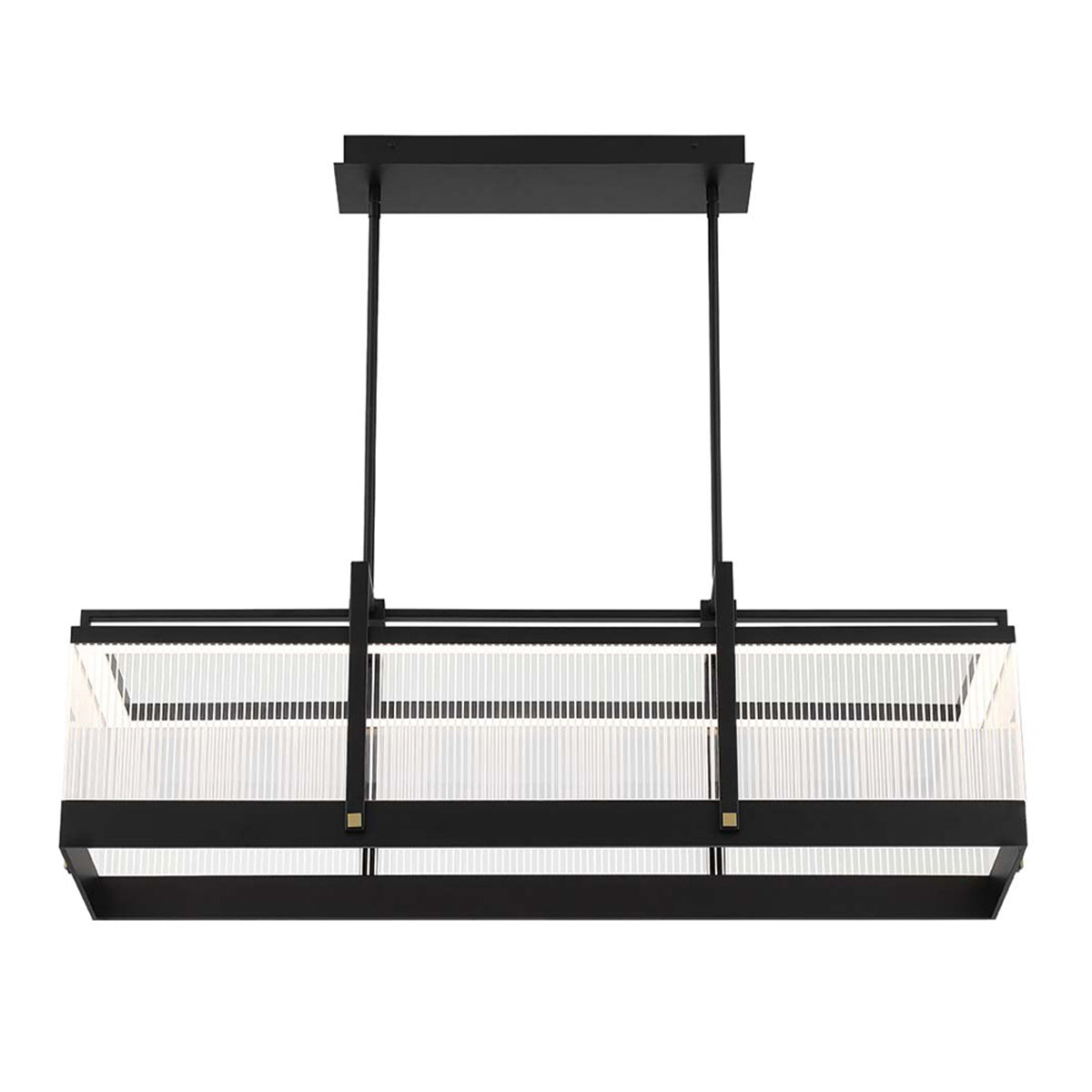 Eurofase Tye 41.25" LED Chandelier, Matte Black with Clear Acrylic, front view
