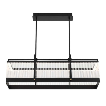 Eurofase Tye 41.25" LED Chandelier, Matte Black with Clear Acrylic, front view