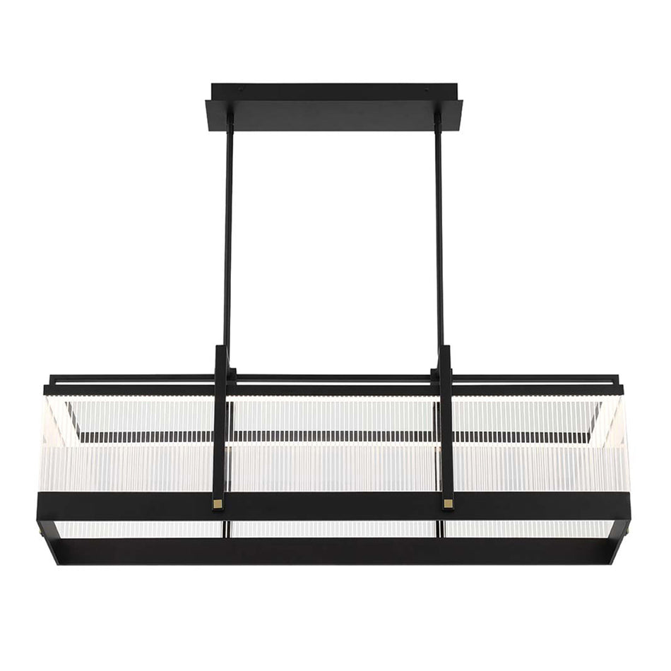 Eurofase Tye 41.25" LED Chandelier, Matte Black with Clear Acrylic, front view