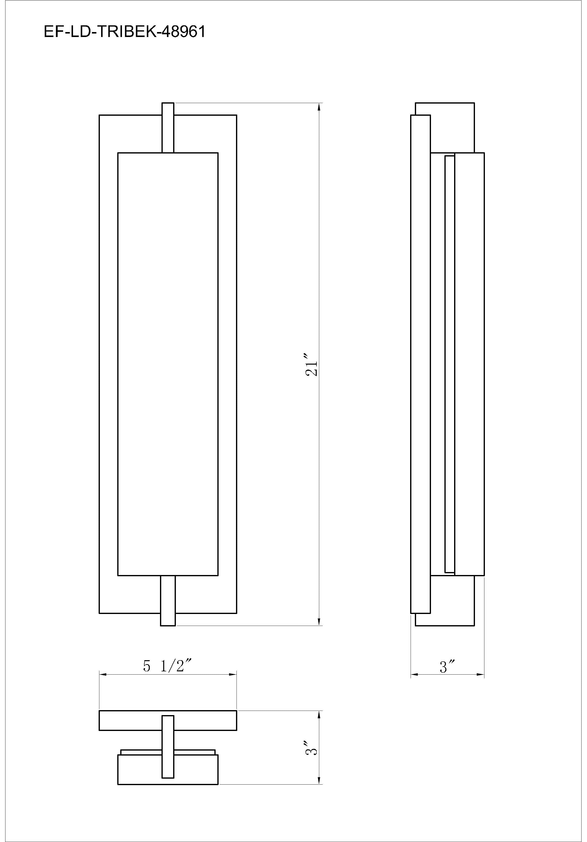 Tribek outdoor light dimension drawing