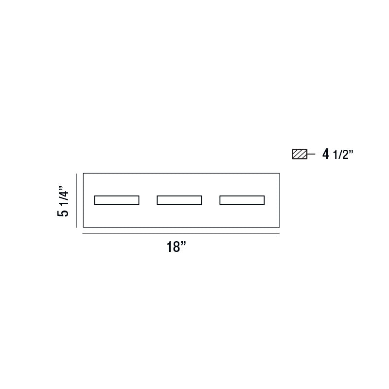 Olson vanity light dimension drawing
