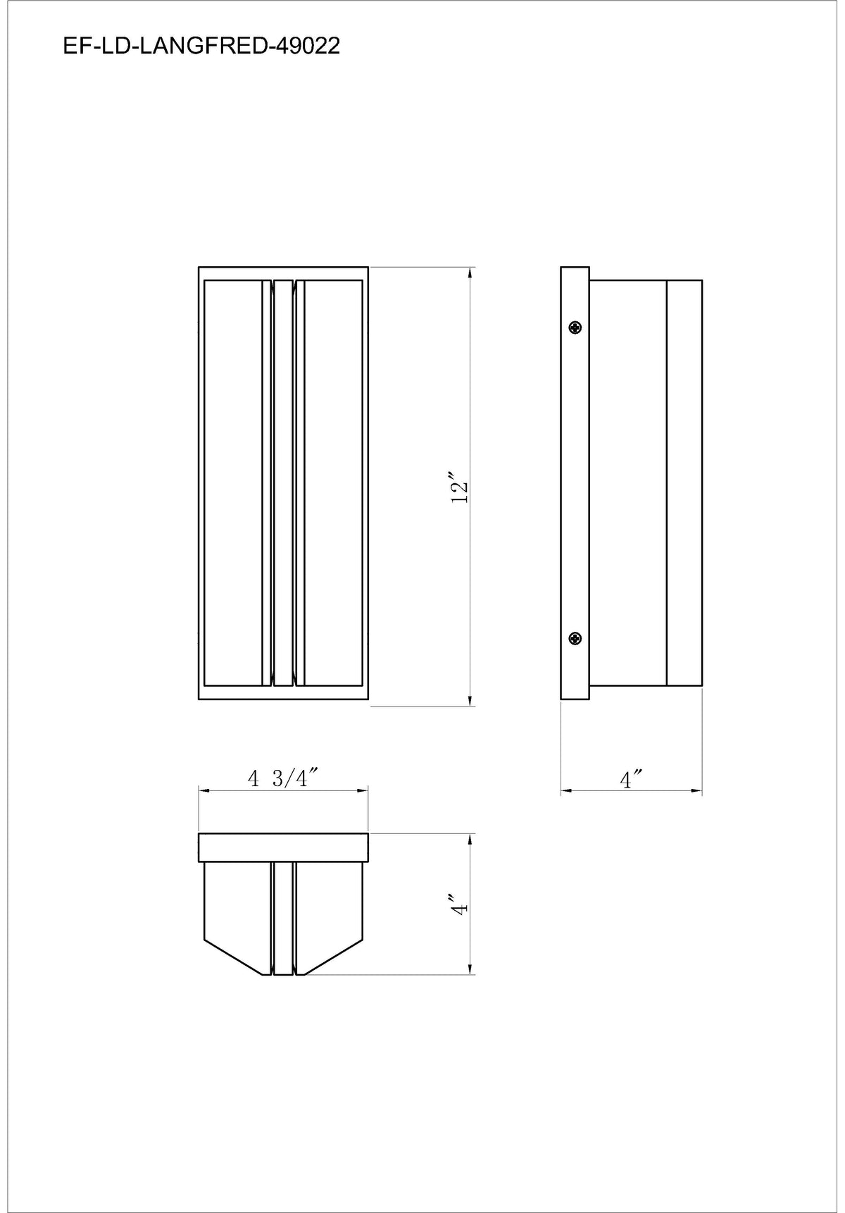 Langferd outdoor light dimension drawing