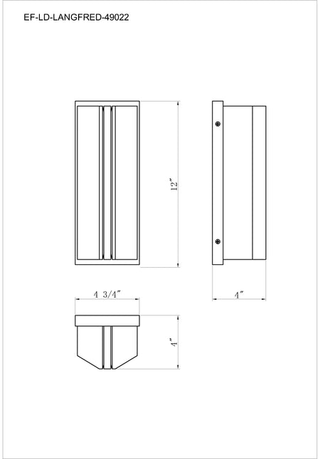 Langferd outdoor light dimension drawing