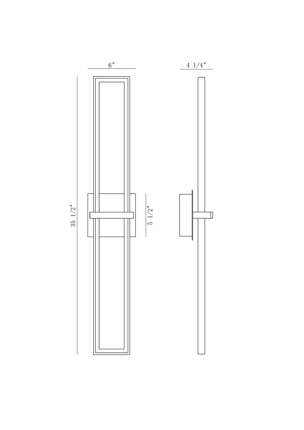 Bordo outdoor light dimension drawing