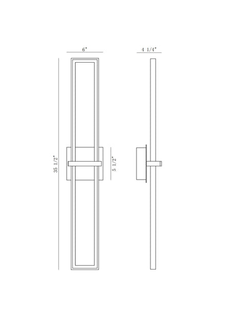 Bordo outdoor light dimension drawing