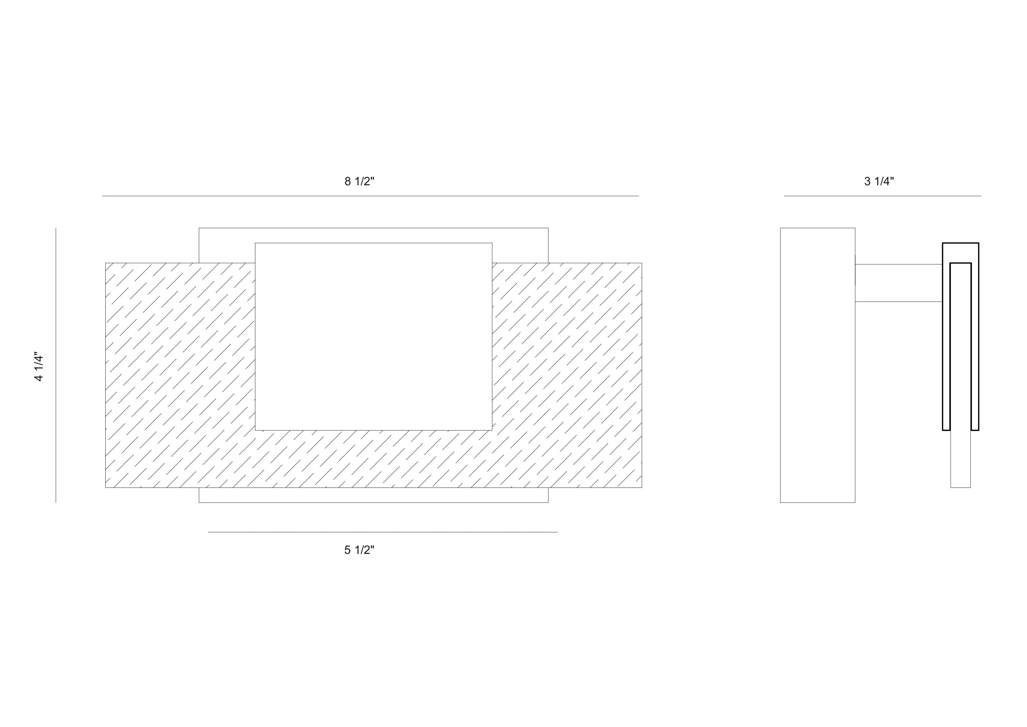 Kasha vanity light dimension drawing