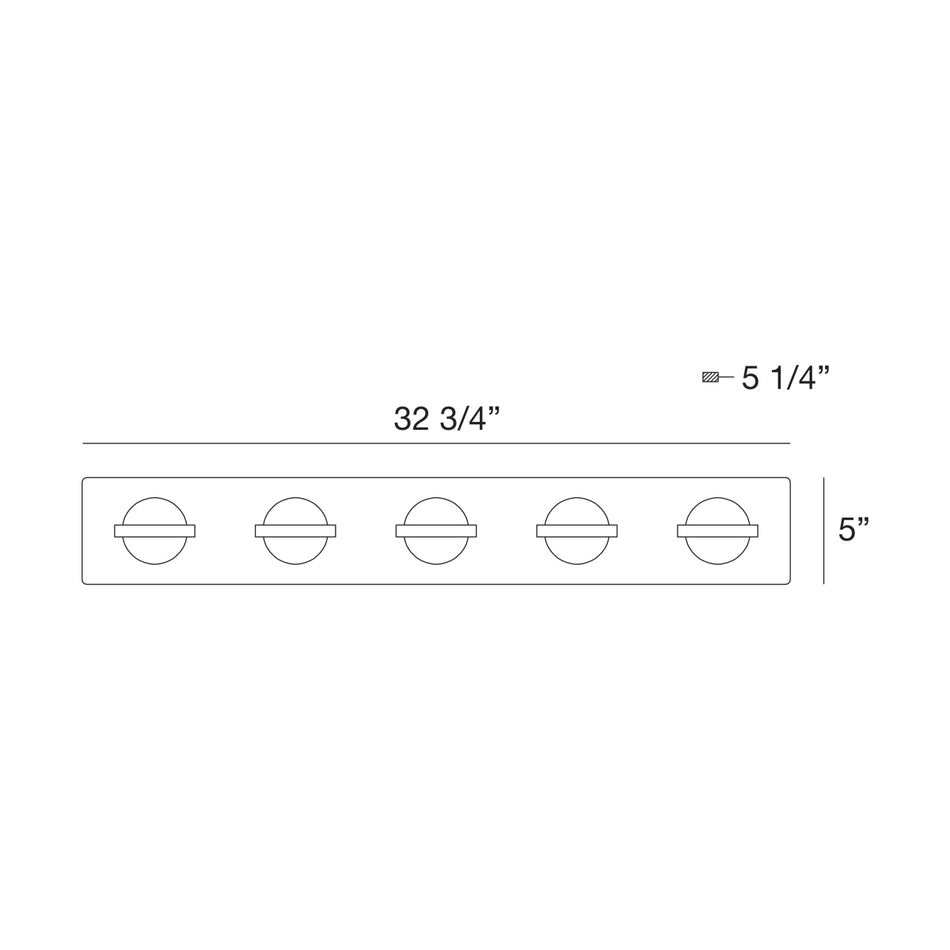 Ryder vanity light dimension drawing
