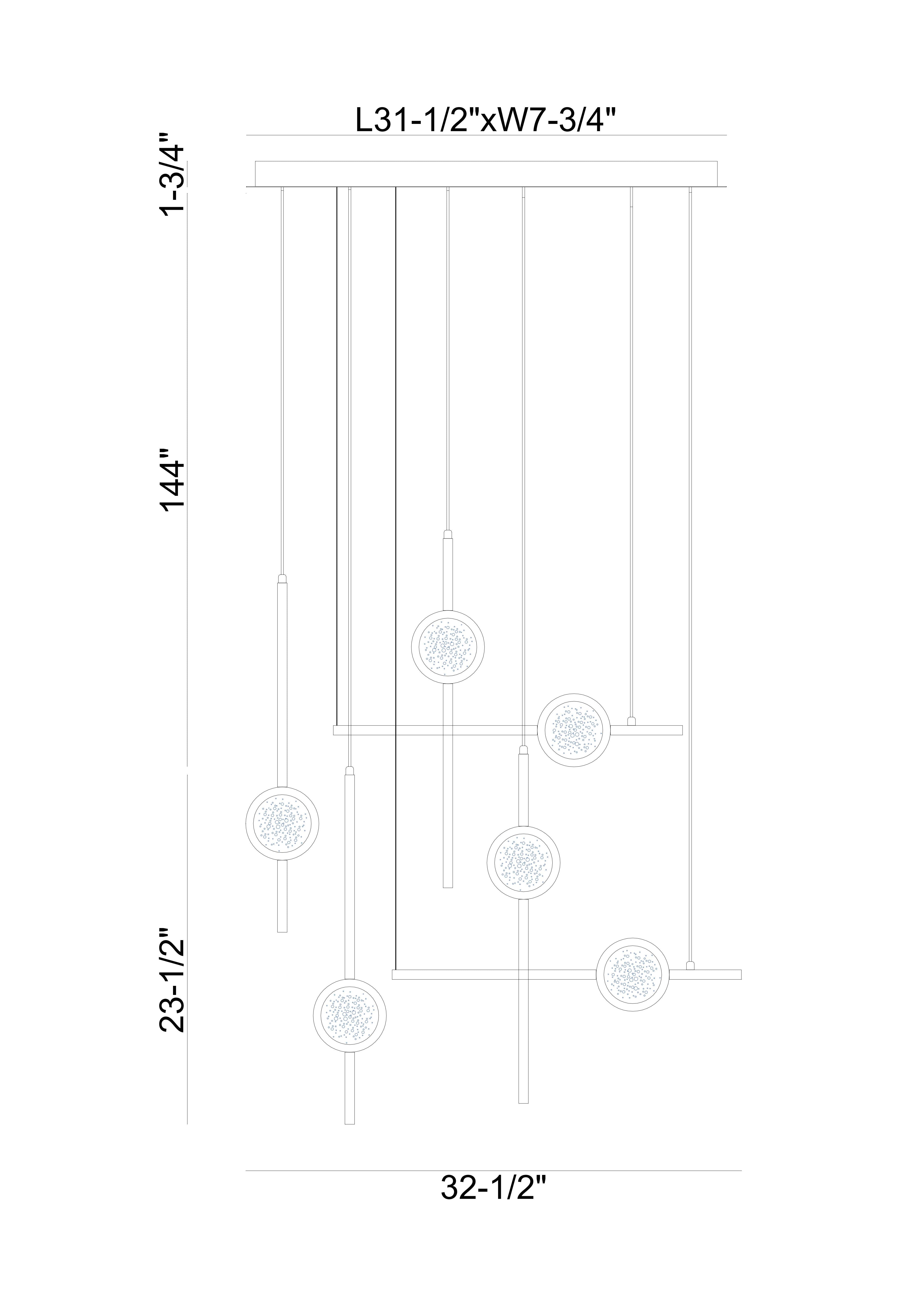 Barletta chandelier dimension drawing