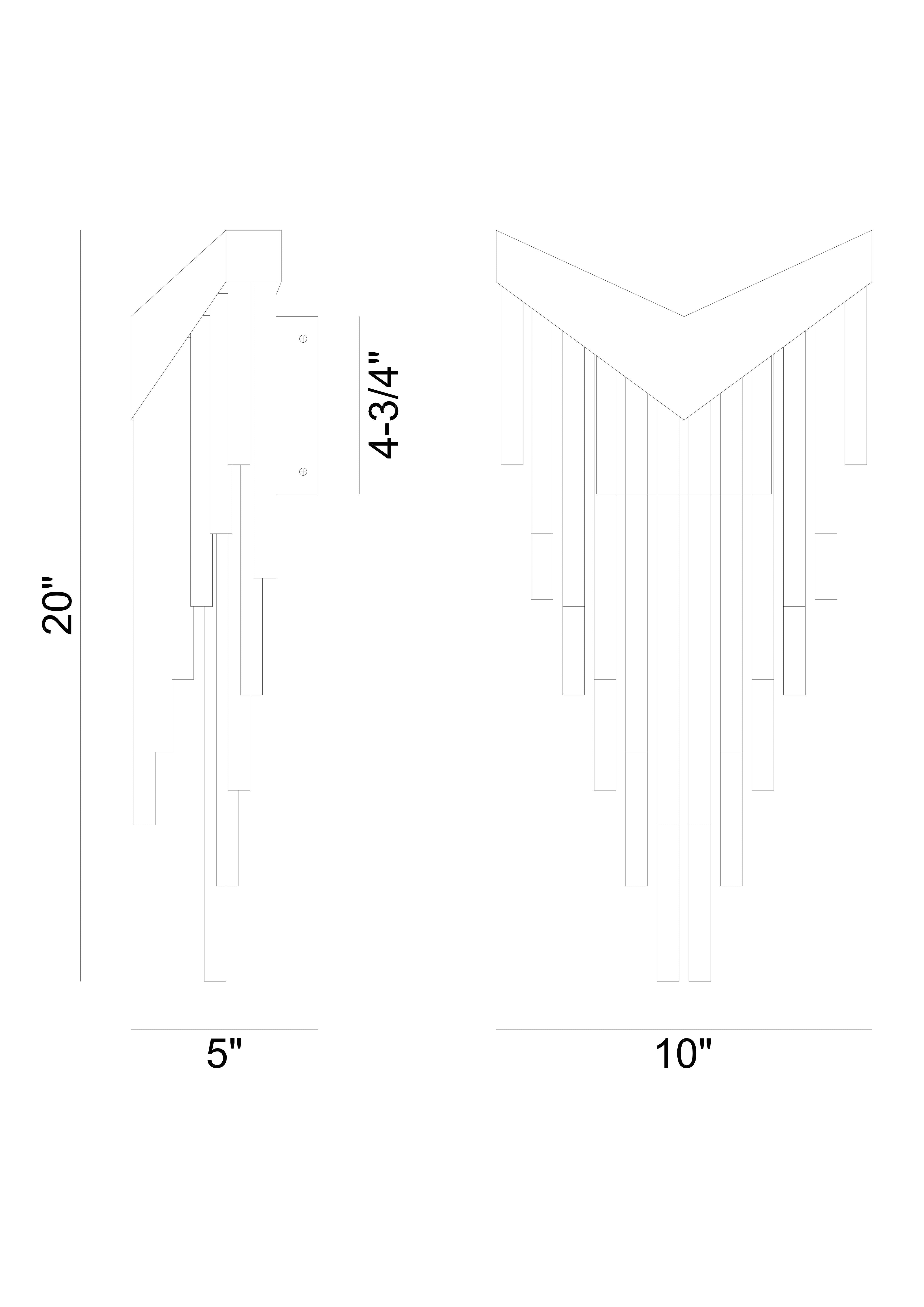 Vivien wall sconce dimension drawing