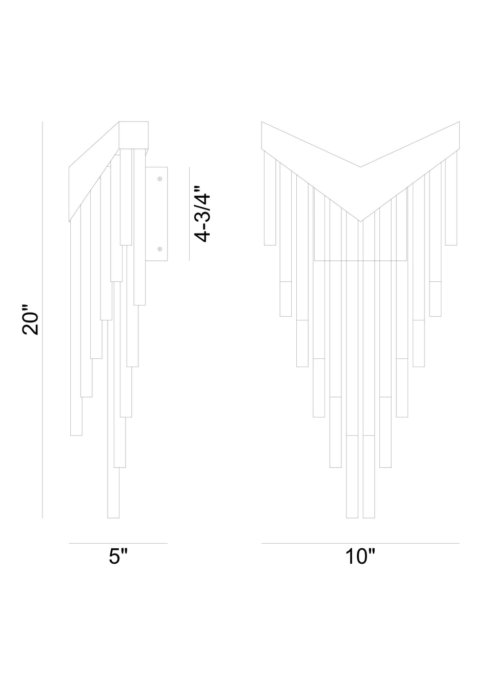 Vivien wall sconce dimension drawing