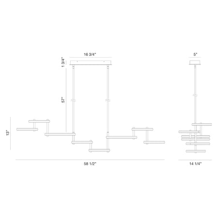 Giro chandelier dimension drawing