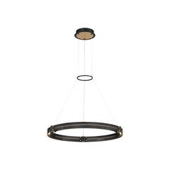 Eurofase Admiral 28.5" LED Pendant, Gold­black Mix with White Acrylic, front view