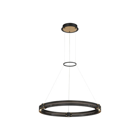 Eurofase Admiral 28.5" LED Pendant, Gold­black Mix with White Acrylic, front view