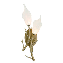 Eurofase Matera 10" 2-Light LED Wall Sconce, Antique Gold with White Glass, front view