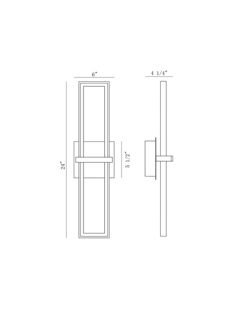 Bordo outdoor light dimension drawing