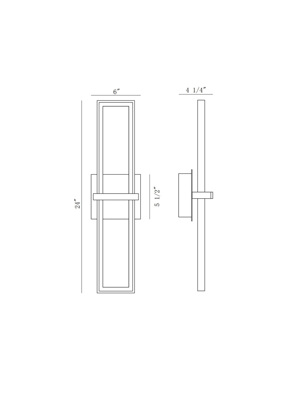 Bordo outdoor light dimension drawing