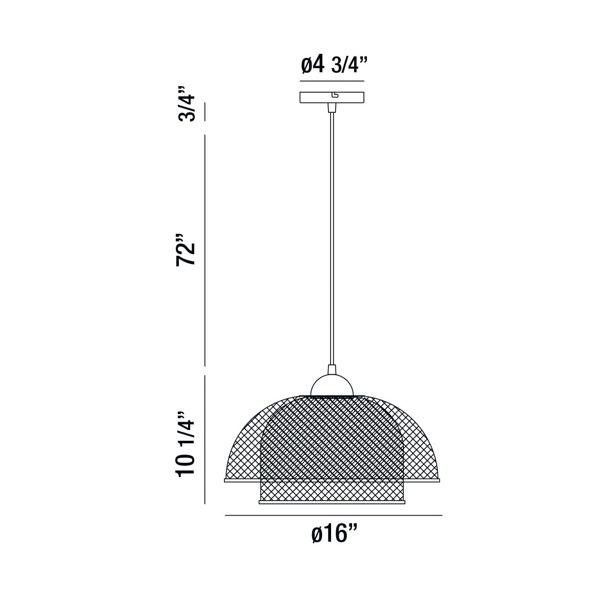 Kenmore pendant dimension drawing
