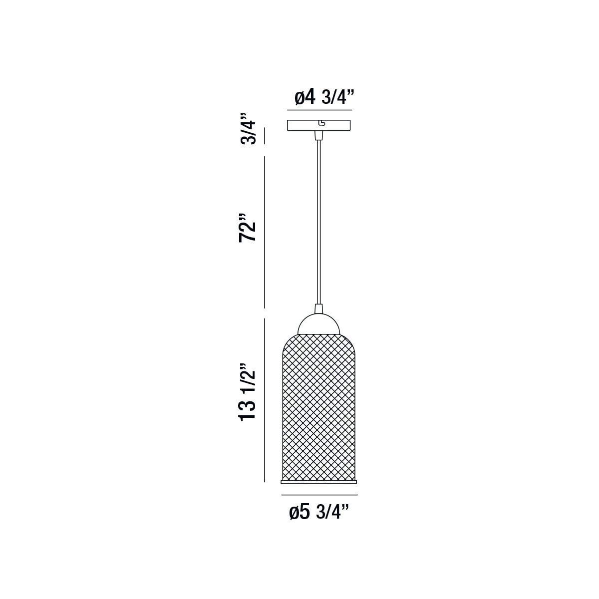 Kenmore pendant dimension drawing